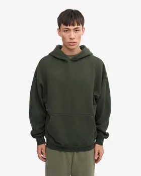 Sudadera con capucha orgánica de talle grande – Verde cazador