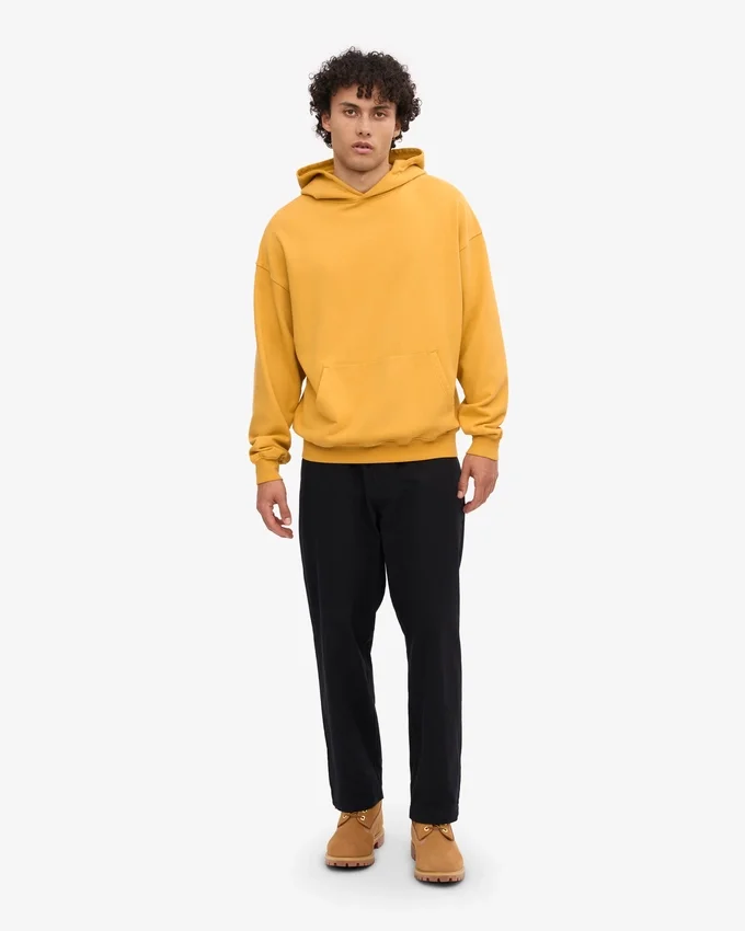 Sudadera con capucha orgánica extragrande - Amarillo quemado
