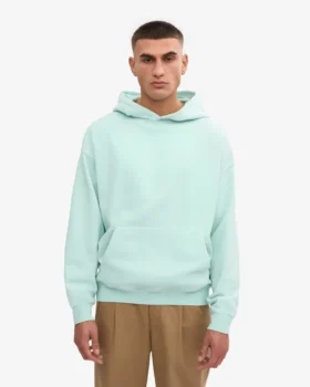 Sudadera con capucha orgánica extragrande – Azul aguamarina claro