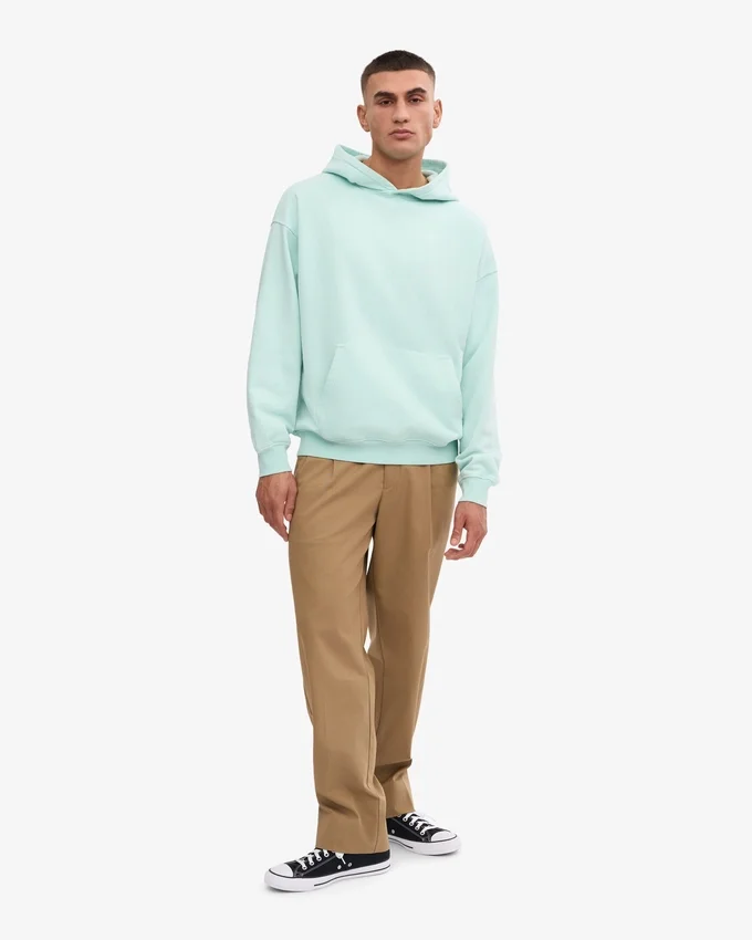 Sudadera con capucha orgánica extragrande - Azul aguamarina claro