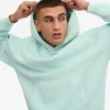 Sudadera con capucha orgánica extragrande - Azul aguamarina claro