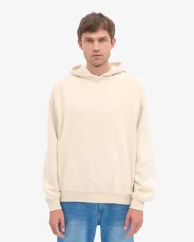 Sudadera con capucha orgánica extragrande – Blanco marfil