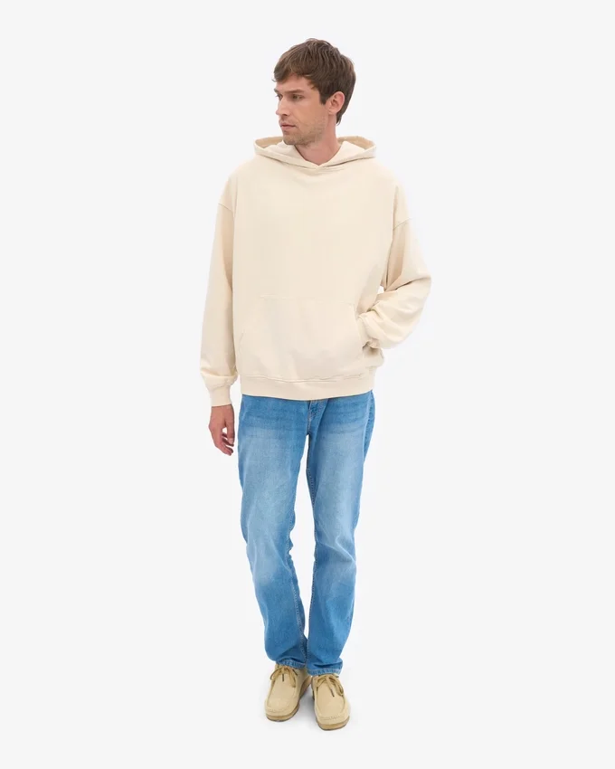 Sudadera con capucha orgánica extragrande - Blanco marfil