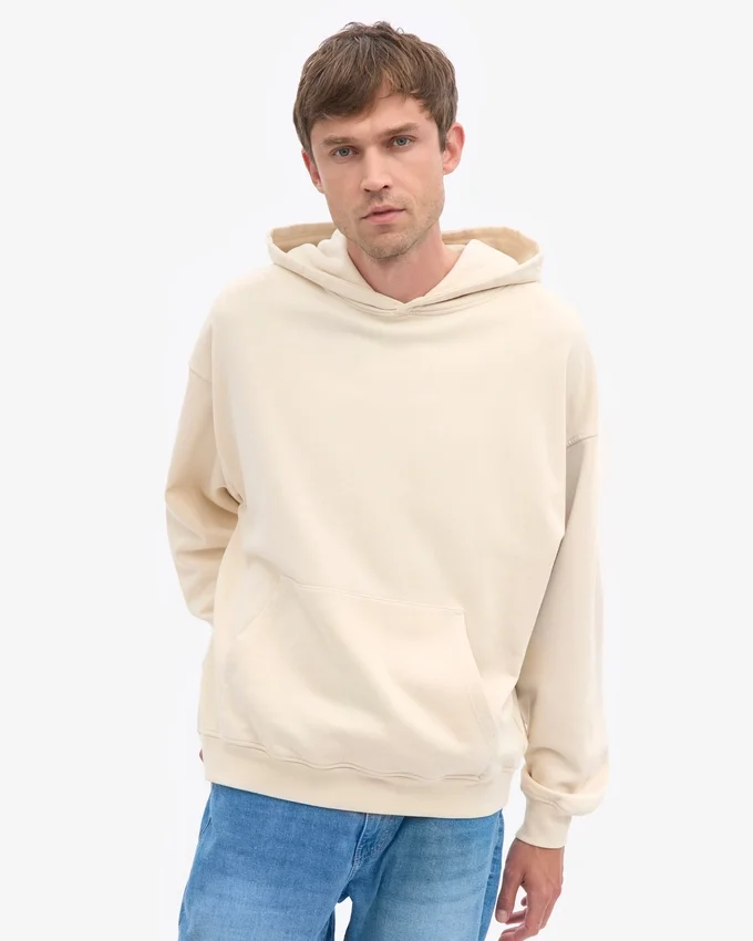 Sudadera con capucha orgánica extragrande - Blanco marfil