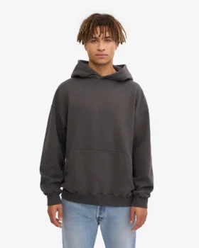 Sudadera con capucha orgánica extragrande – Gris lava