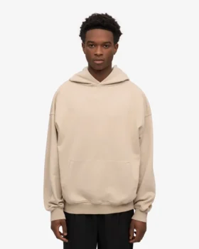 Sudadera con capucha orgánica extragrande – Gris ostra