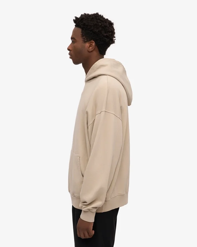 Sudadera con capucha orgánica extragrande - Gris ostra