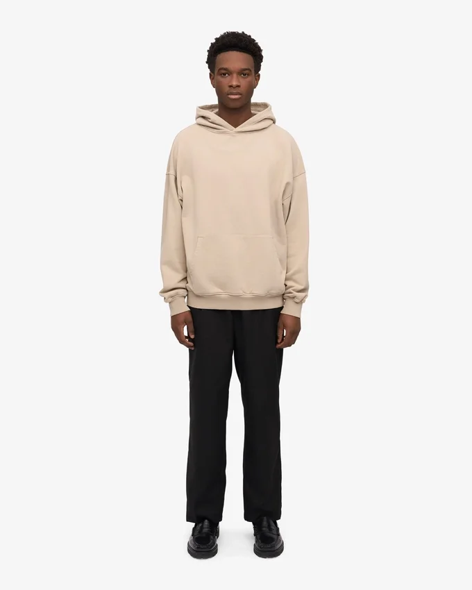 Sudadera con capucha orgánica extragrande - Gris ostra