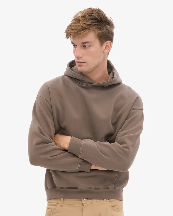 Sudadera con capucha orgánica extragrande - Marrón cedro