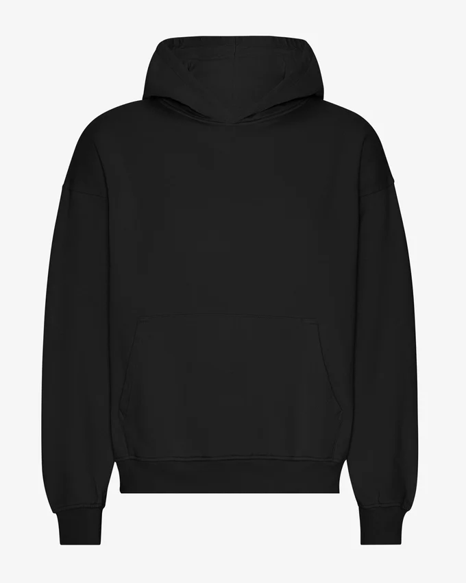 Sudadera con capucha orgánica extragrande - Negro intenso