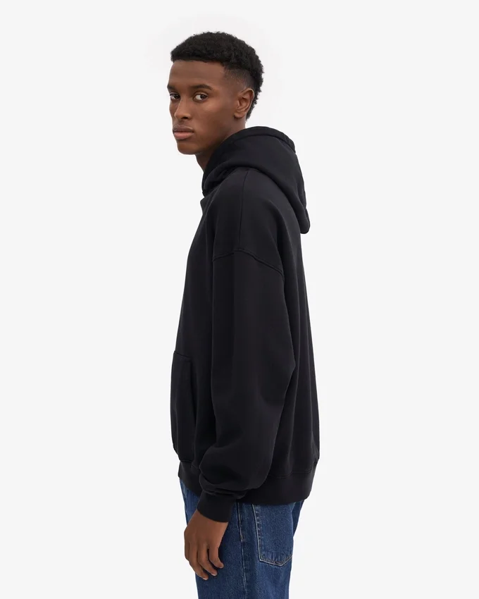 Sudadera con capucha orgánica extragrande - Negro intenso