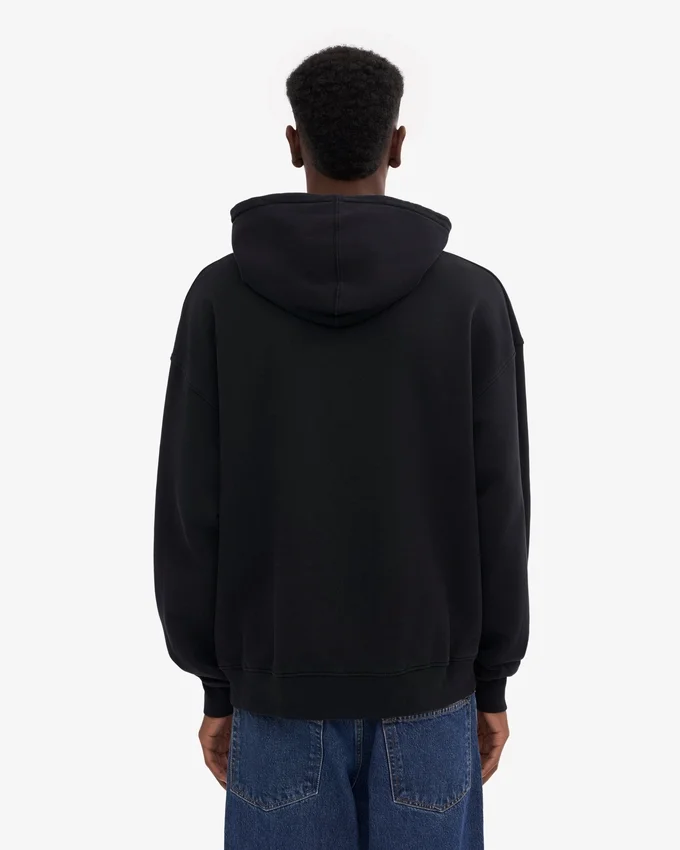 Sudadera con capucha orgánica extragrande - Negro intenso