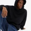Sudadera con capucha orgánica extragrande - Negro intenso