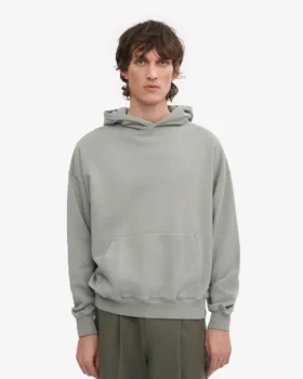 Sudadera con capucha orgánica oversize – Azul acero
