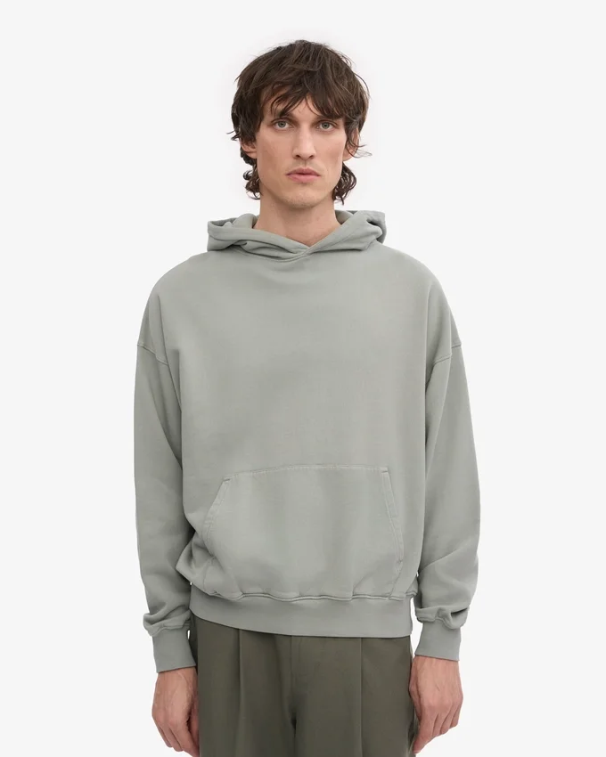 Sudadera con capucha orgánica oversize - Azul acero