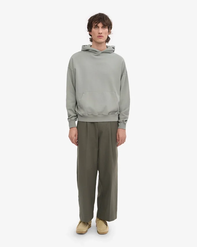Sudadera con capucha orgánica oversize - Azul acero