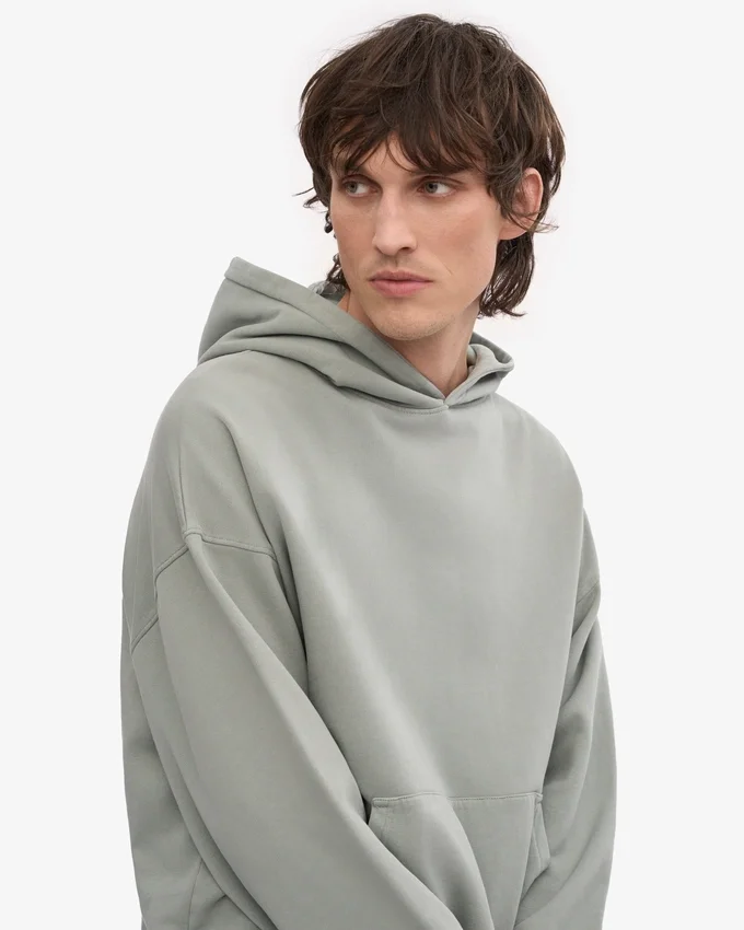 Sudadera con capucha orgánica oversize - Azul acero
