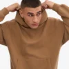 Sudadera con capucha orgánica oversize - Camello del Sáhara