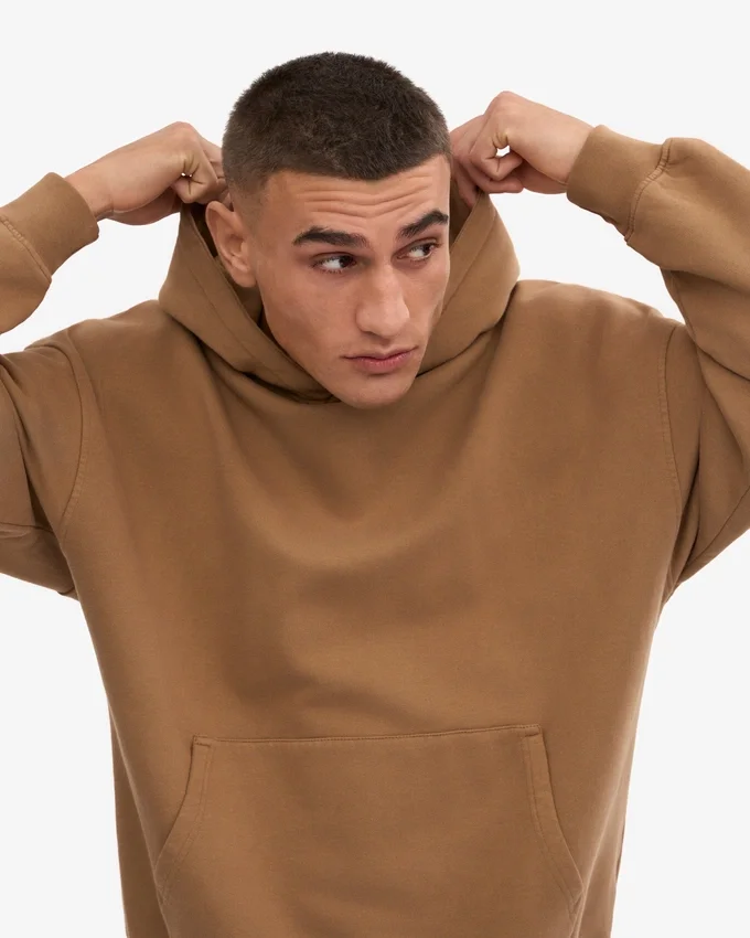 Sudadera con capucha orgánica oversize - Camello del Sáhara