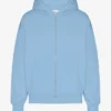 Sudadera con capucha orgánica oversize con cremallera - Azul mar
