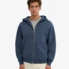 Sudadera con capucha orgánica oversize con cremallera - Azul petróleo