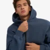 Sudadera con capucha orgánica oversize con cremallera - Azul petróleo