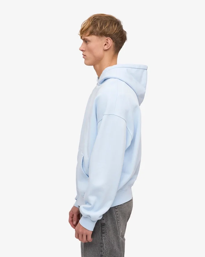 Sudadera con capucha orgánica oversize con cremallera - Azul polar