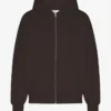 Sudadera con capucha orgánica oversize con cremallera - Marrón café