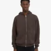 Sudadera con capucha orgánica oversize con cremallera - Marrón café