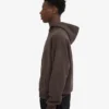 Sudadera con capucha orgánica oversize con cremallera - Marrón café