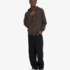 Sudadera con capucha orgánica oversize con cremallera - Marrón café