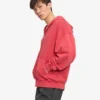 Sudadera con capucha orgánica oversize con cremallera - Rojo deslavado