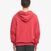 Sudadera con capucha orgánica oversize con cremallera - Rojo deslavado