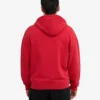 Sudadera con capucha orgánica oversize con cremallera - Rojo escarlata