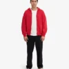 Sudadera con capucha orgánica oversize con cremallera - Rojo escarlata