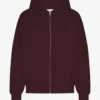 Sudadera con capucha orgánica oversize con cremallera - Rojo sangre de buey