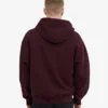Sudadera con capucha orgánica oversize con cremallera - Rojo sangre de buey