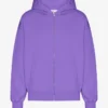 Sudadera con capucha orgánica oversize con cremallera - Ultravioleta