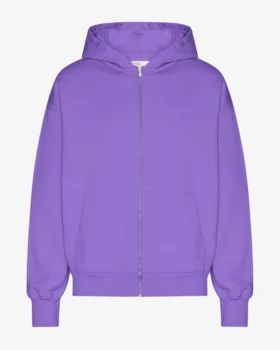 Sudadera con capucha orgánica oversize con cremallera - Ultravioleta