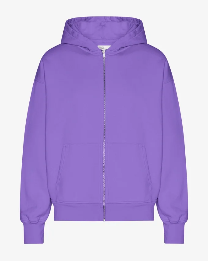 Sudadera con capucha orgánica oversize con cremallera - Ultravioleta