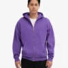 Sudadera con capucha orgánica oversize con cremallera - Ultravioleta