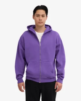 Sudadera con capucha orgánica oversize con cremallera – Ultravioleta