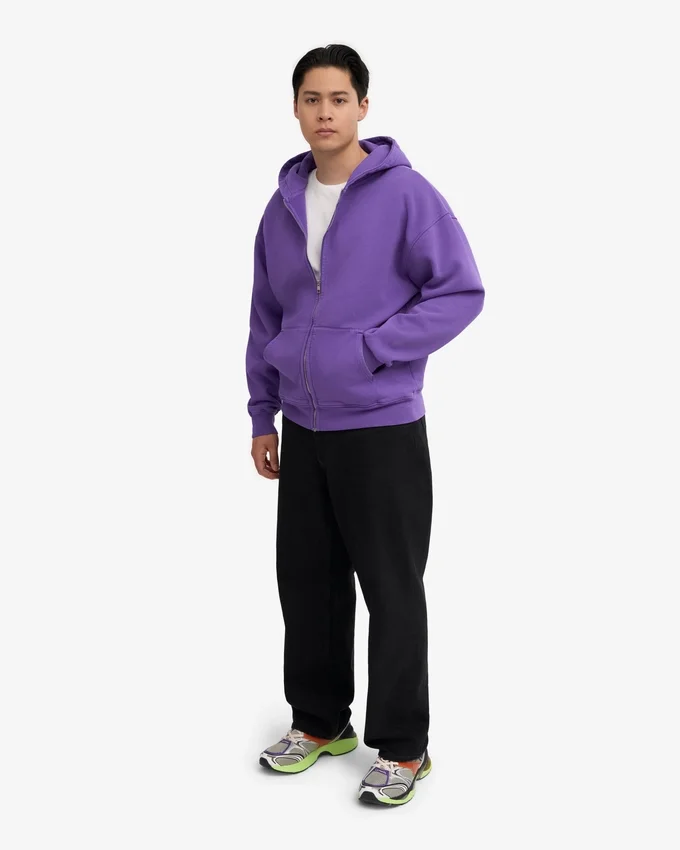 Sudadera con capucha orgánica oversize con cremallera - Ultravioleta