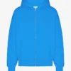 Sudadera con capucha y cremallera de corte oversize orgánica - Azul Pacífico