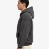 Sudadera con capucha y cremallera de corte oversize orgánica - Gris lava