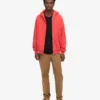 Sudadera con capucha y cremallera de corte oversize orgánica - Rojo mandarina