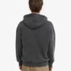 Sudadera con capucha y cremallera de gran tamaño orgánica - Negro descolorido