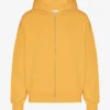 Sudadera con capucha y cremallera de talla grande orgánica - Amarillo quemado