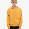 Sudadera con capucha y cremallera de talla grande orgánica - Amarillo quemado