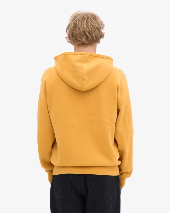 Sudadera con capucha y cremallera de talla grande orgánica - Amarillo quemado